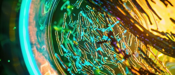 Wall Mural - microscopic view of bacteria. ai.