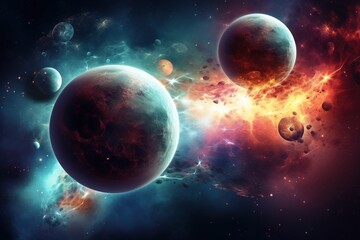 Wall Mural - background of galaxy and stars