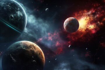 Wall Mural - background of galaxy and stars