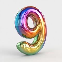 Wall Mural - Glittery Rainbow Balloon Numbers