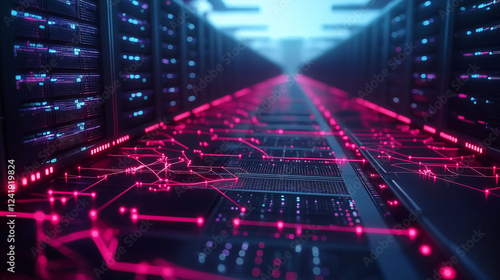 A high-tech visualization of cloud-based file management, featuring ...