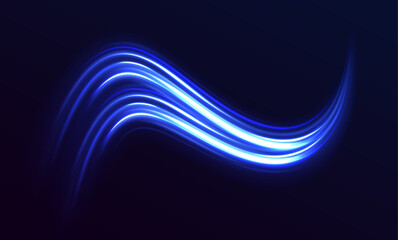 Fototapete - Business leadership concept, high tech products, superluminal speed blue light wormhole science vector design.