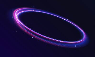 Fototapete - Vector swirl trail effect. Abstract vector fire circles, sparkling swirls and energy light spiral frames.	
