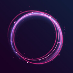 Fototapete - Vector swirl trail effect. Abstract vector fire circles, sparkling swirls and energy light spiral frames.	