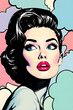 © Auguste Vincent - Retro Pop Art Illustration of a Stylish Woman with Bold Expression
