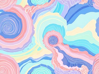 Wall Mural - whimsical pastel swirls: an abstract dreamscape of serene colors