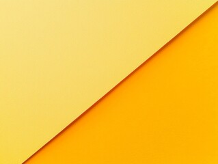 Wall Mural - light yellow paper sheet partially draping over a vibrant orange one, creating an abstract geometric