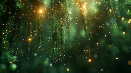Wall Mural - a green matrix with a modern blurred effect, symbolizing chaos, uncertainty, and potential. the empt