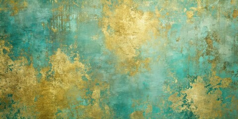 Sticker - Textured Background With Gold and Turquoise Tones. Generative AI