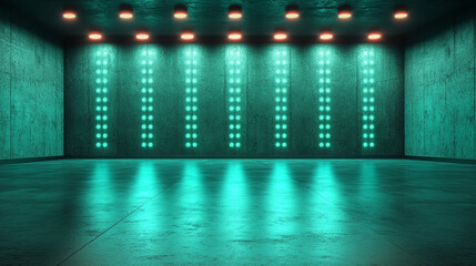 Wall Mural - a green matrix with a modern blurred effect, symbolizing chaos, uncertainty, and potential. the empt
