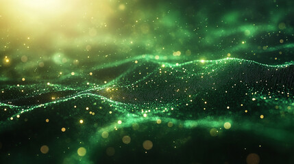 Wall Mural - a green matrix with a modern blurred effect, symbolizing chaos, uncertainty, and potential. the empt