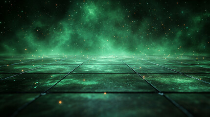 Wall Mural - a green matrix with a modern blurred effect, symbolizing chaos, uncertainty, and potential. the empt