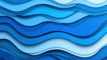 Wall Mural - modern wavy blue design, featuring dynamic abstract textures that add depth and intrigue to your vis