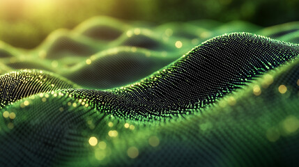 Wall Mural - a green matrix with a modern blurred effect, symbolizing chaos, uncertainty, and potential. the empt