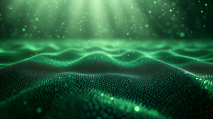 Wall Mural - a green matrix with a modern blurred effect, symbolizing chaos, uncertainty, and potential. the empt