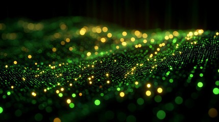 Wall Mural - a green matrix with a modern blurred effect, symbolizing chaos, uncertainty, and potential. the empt