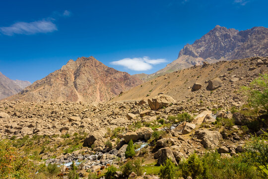 The beautiful valley of the Fann Mountains, Seven Lakes hiking trail,  Tajikistan