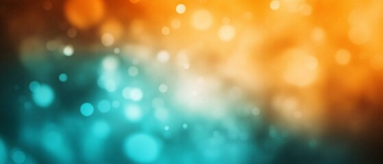 Wall Mural - Abstract Teal and Orange Bokeh Background