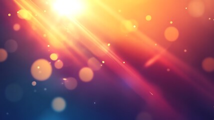 Wall Mural - A vibrant, abstract background with light rays and bokeh effects for creative use.