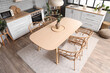 © Pixel-Shot - Interior of modern kitchen with dining table and counters