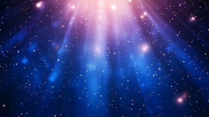 Wall Mural - A cosmic scene with vibrant light rays and stars, evoking wonder and exploration.