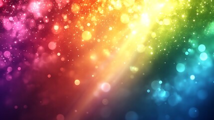 Wall Mural - A vibrant, colorful abstract background with bokeh effects and light rays.