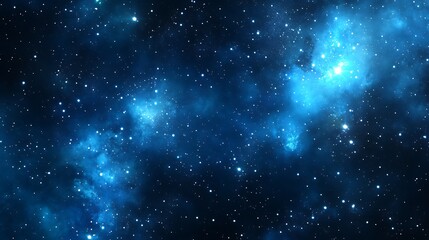 Wall Mural - A stunning depiction of a starry night sky filled with vibrant blue cosmic elements.