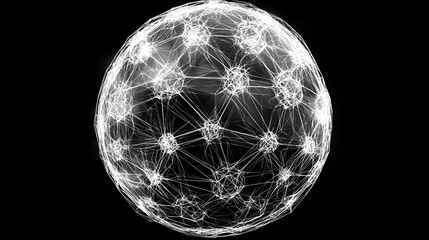 Global network connection, digital sphere, dark background, data visualization, tech concept