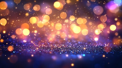 Wall Mural - A vibrant, sparkling background with colorful bokeh lights for festive or celebratory themes.