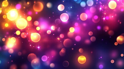 Wall Mural - A vibrant, colorful bokeh background with soft, glowing orbs and a dreamy atmosphere.