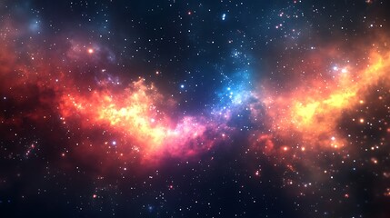 Wall Mural - A vibrant cosmic scene filled with colorful nebulae and stars in the vast universe.