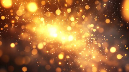 Wall Mural - A vibrant display of golden bokeh lights creating a magical, dreamy atmosphere.