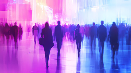 Wall Mural - background expo blurred individuals