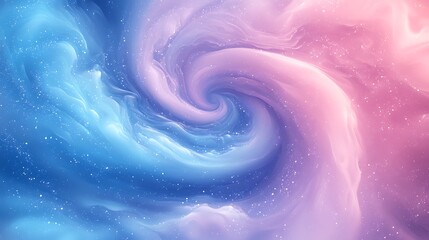 Wall Mural - A calming pastel pink and blue swirl gradient with a soothing grainy background noise, ideal for serene backdrops and digital art.