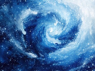 Wall Mural - Abstract blue swirl cosmic design with stardust and light effects space background