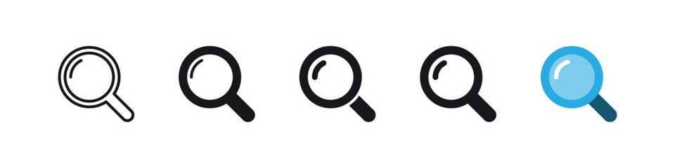 Leinwandbilder - search icon button - magnifying glass loupe sign symbol, magnifier icon