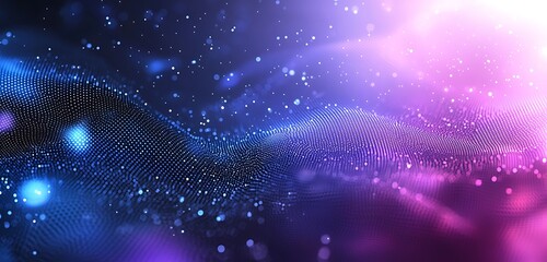 Wall Mural - a futuristic background with gradient shades of blue and purple, dotted with wavy patterns, perfect 