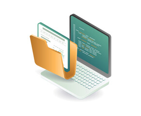 Wall Mural - computer development programmer data concept illustration