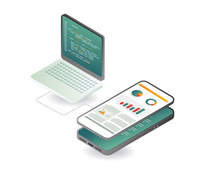 Wall Mural - computer management smartphone development concept illustration