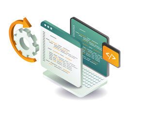 Wall Mural - computer systems programming technology
