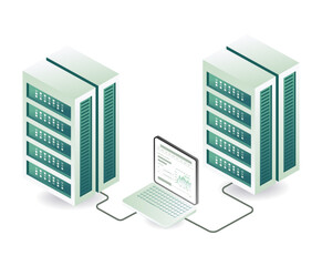 Wall Mural - Cloud server technology network management concept illustration