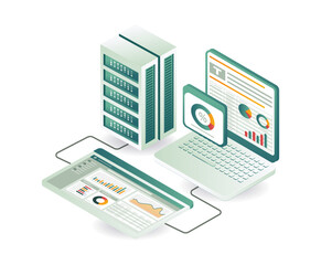 Wall Mural - Cloud server management technology business concept illustration