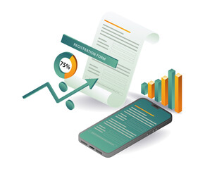 Wall Mural - business registration form smartphone application