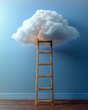 © Dusit - A wooden ladder reaching towards cloud symbolizes opportunity and aspiration