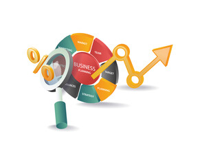 Wall Mural - business management development analysis symbol