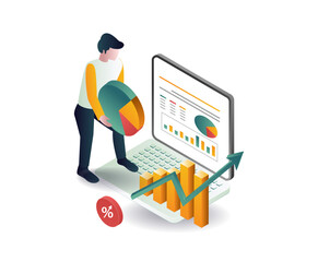 Wall Mural - business data analyst infographic concept illustration chart