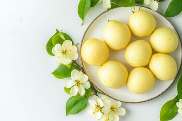 Chinese pear on white background.