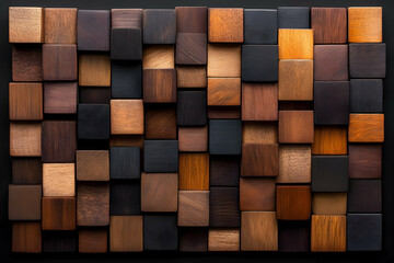 Wall Mural - Wood cube wall art, textured background