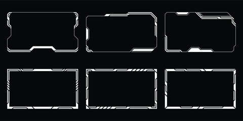 Wall Mural - sci-fi futuristic hud dashboard display virtual reality technology screen. user interface set. stati