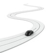 © Shavy - white curved path with black computer mouse 3d illustration
